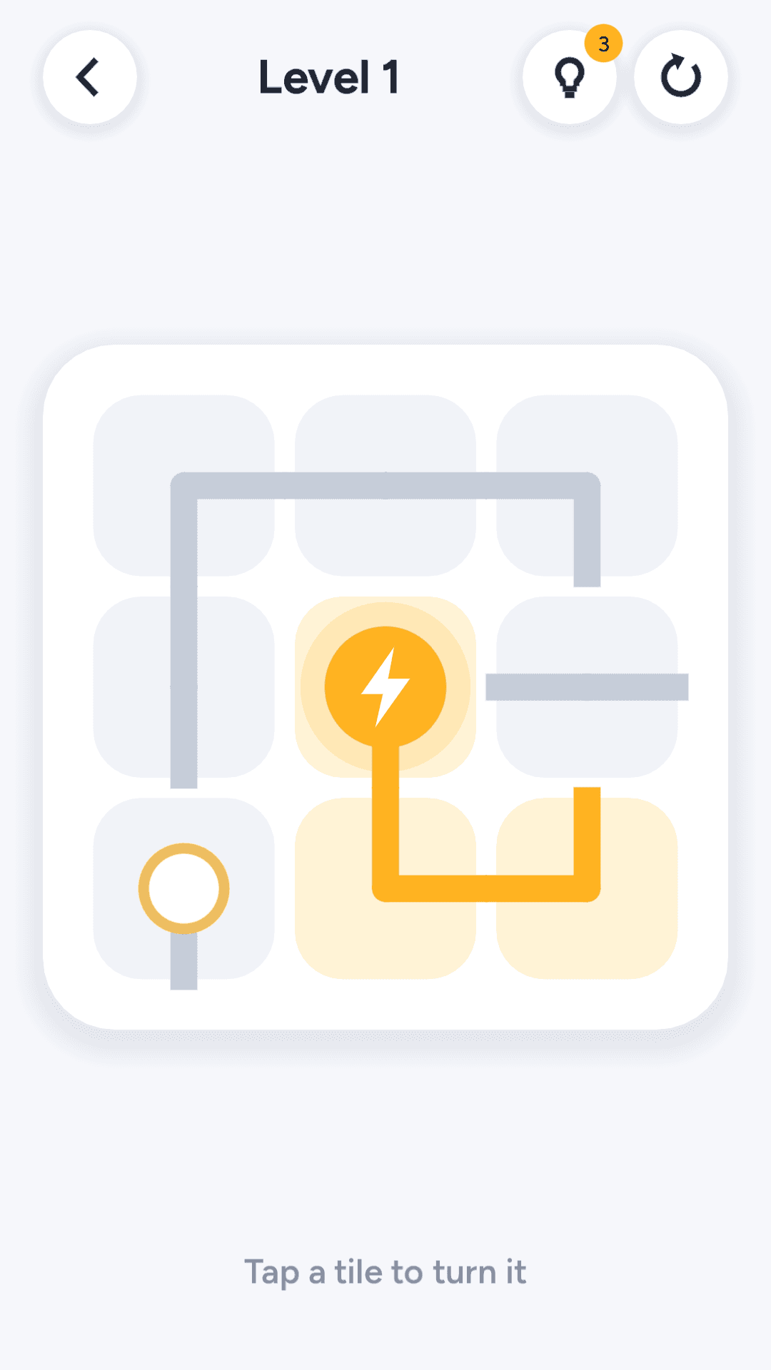 Spark level 1, a small board with one battery and one bulb