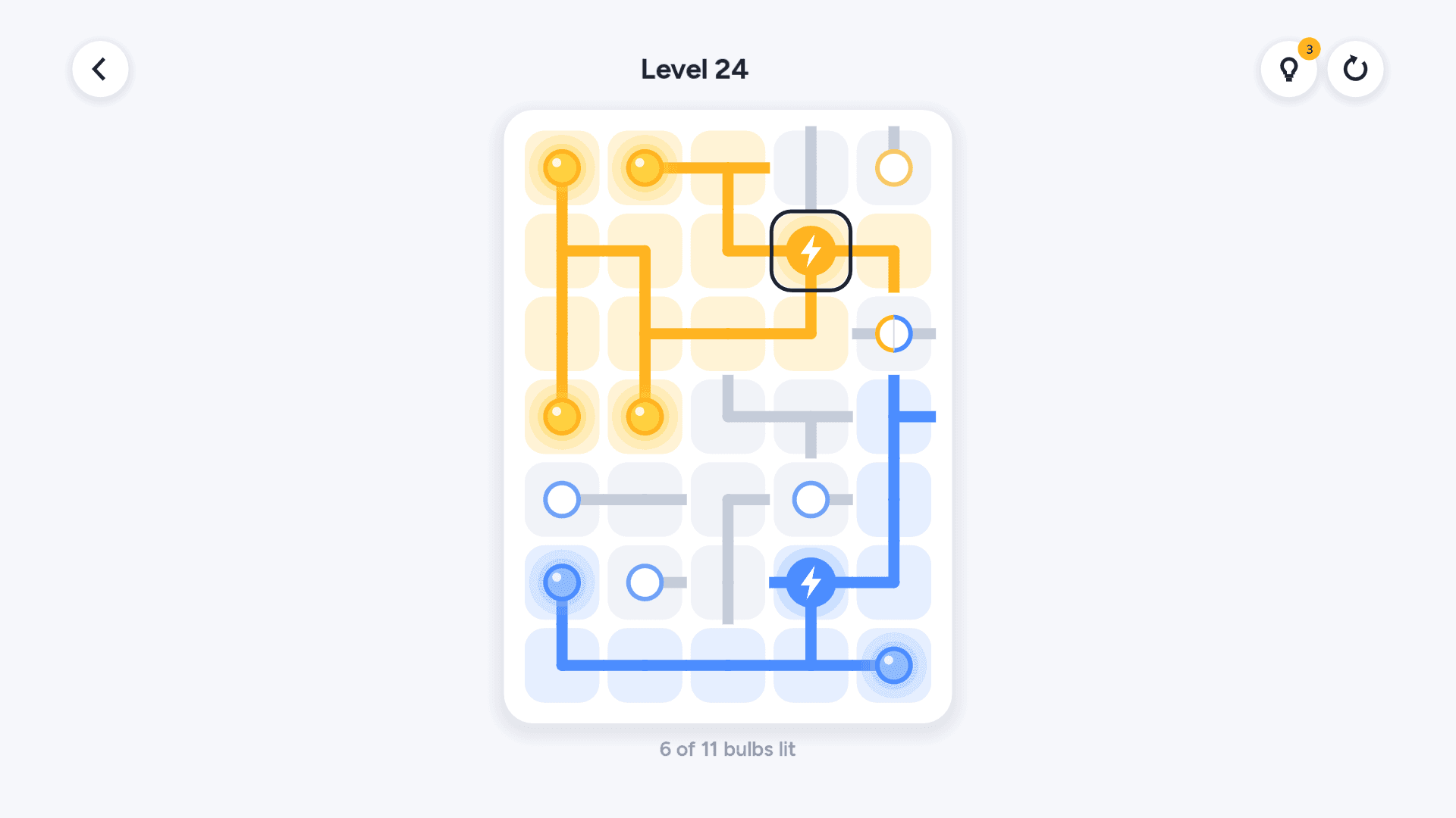 Spark level 24 on a TV with the focused tile outlined
