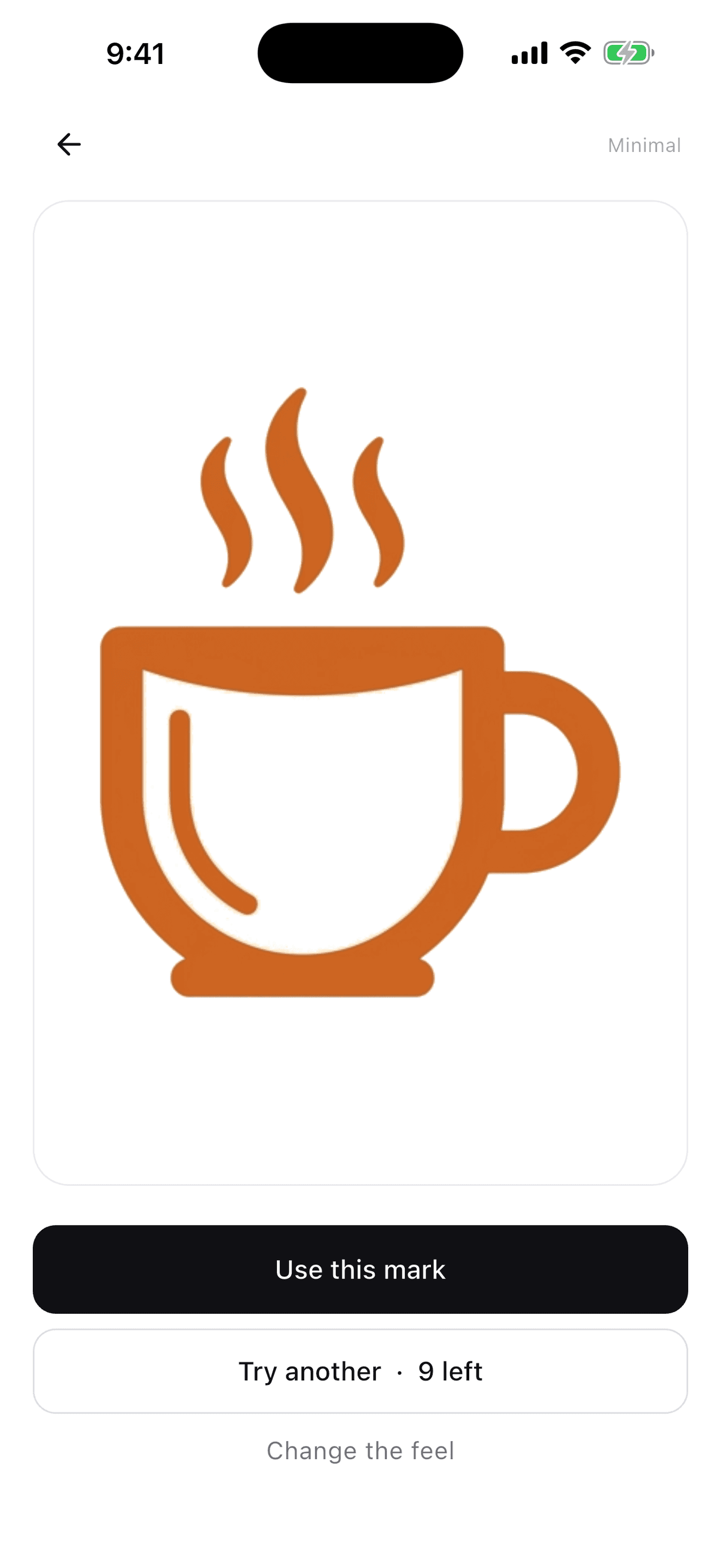 Brand Kit showing a finished coffee cup mark