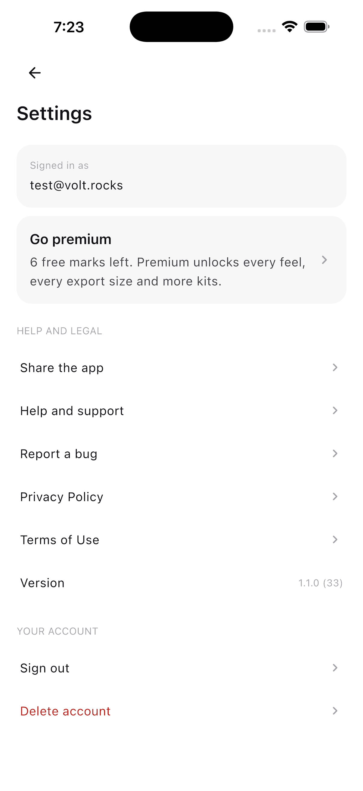 Brand Kit settings screen