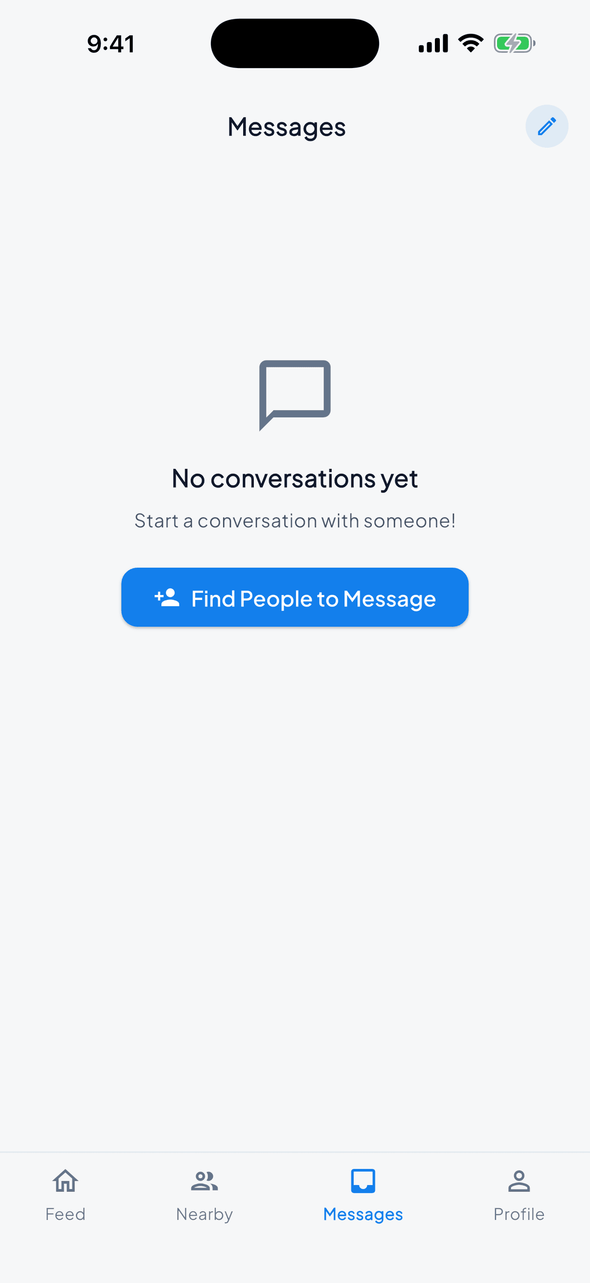 Connect messages screen
