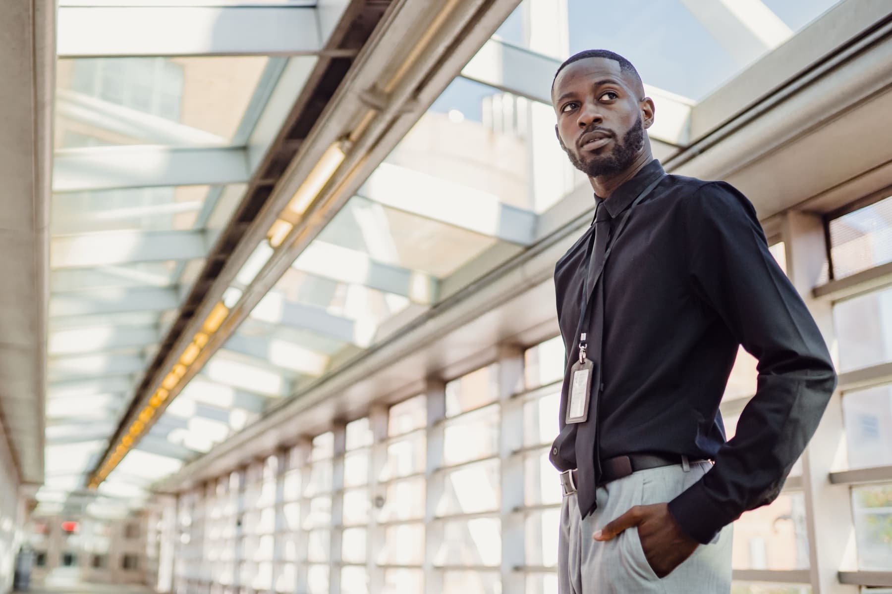 Volt team member in a modern building