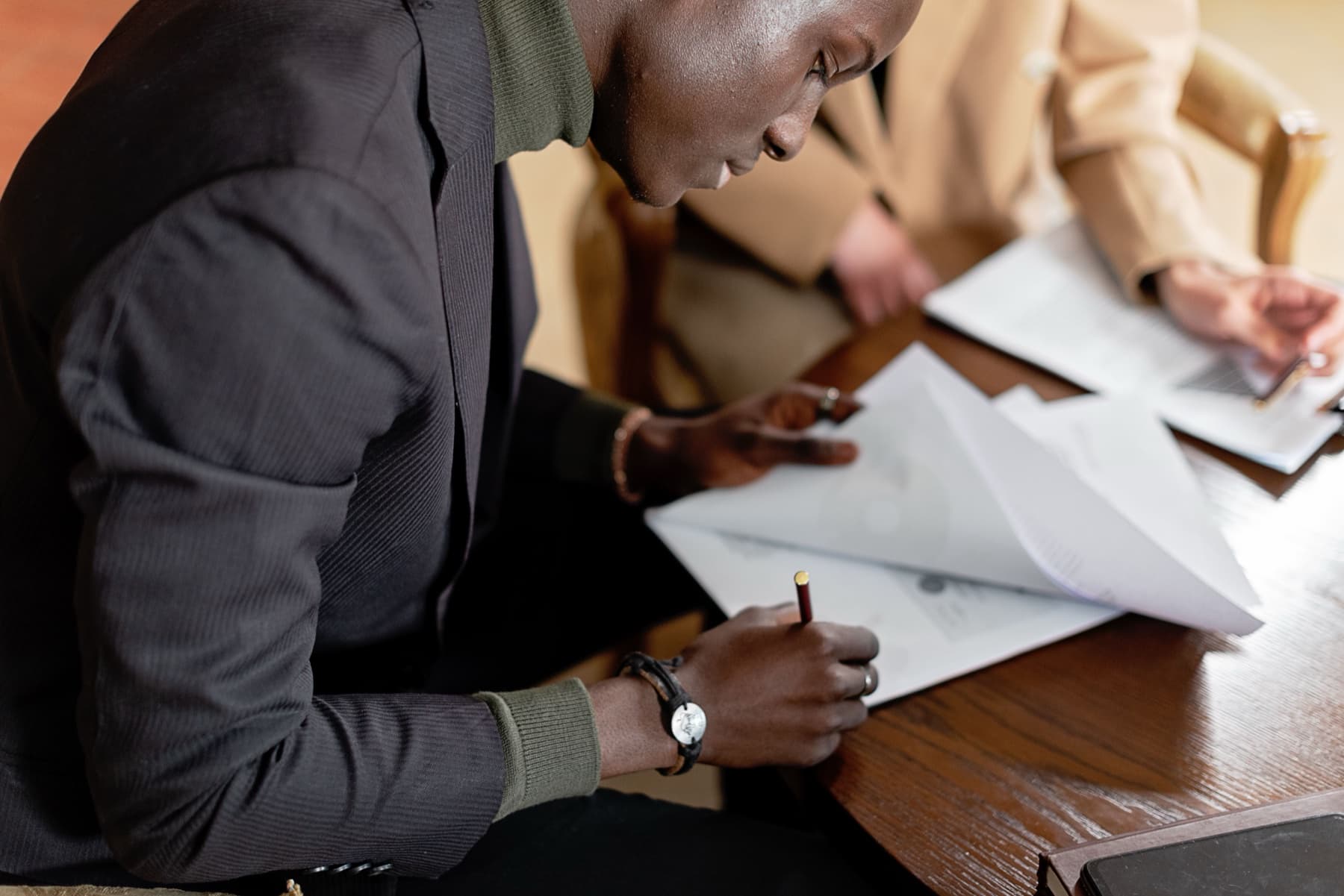 Volt team member reviewing a signed agreement