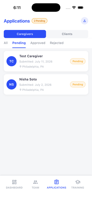 Applications pipeline screen